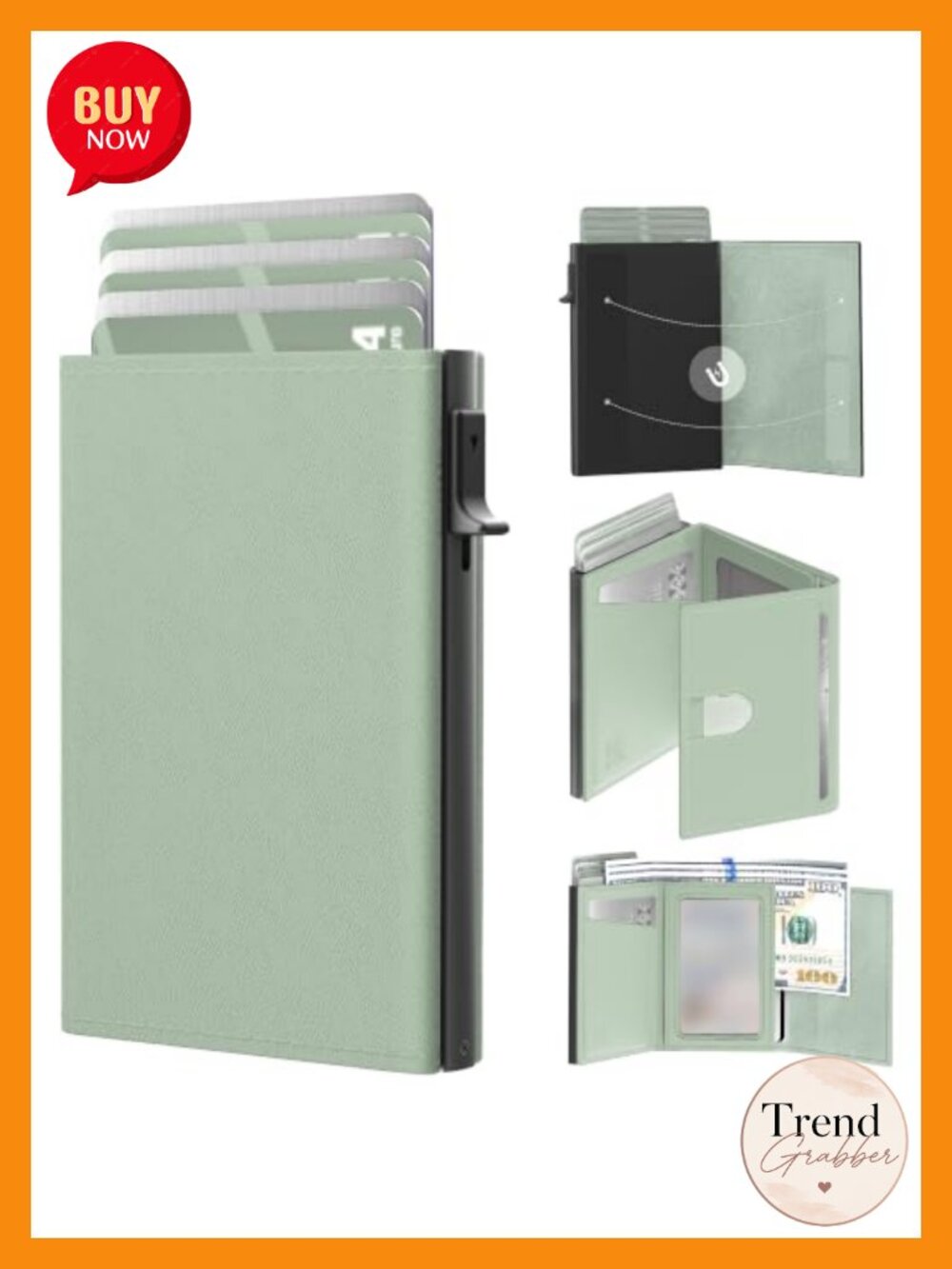Slim RFID Blocking Pop-Up Card Holder Wallet for Small Bags